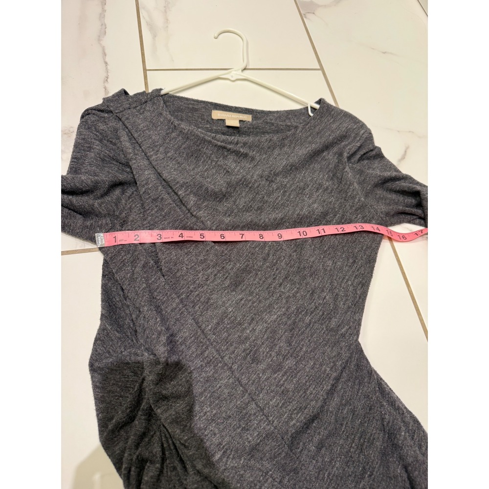 Banana Republic Womens Charcoal Gray Ruched Side Long Sleeve Sheath Dress Size M - Picture 9 of 13